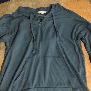 This is a blue hoodie.